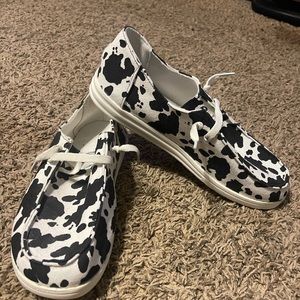 Womens cow print shoes
